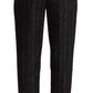 Elegant High-Waisted Striped Tapered Pants