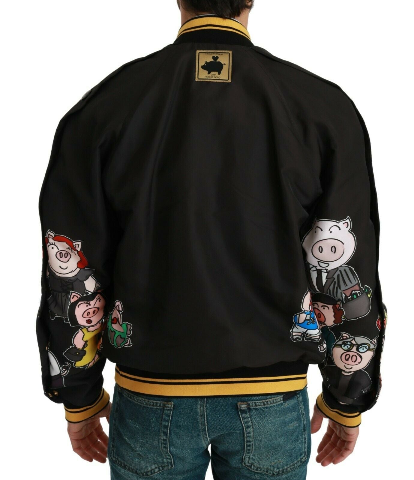 Black YEAR OF THE PIG Bomber Jacket