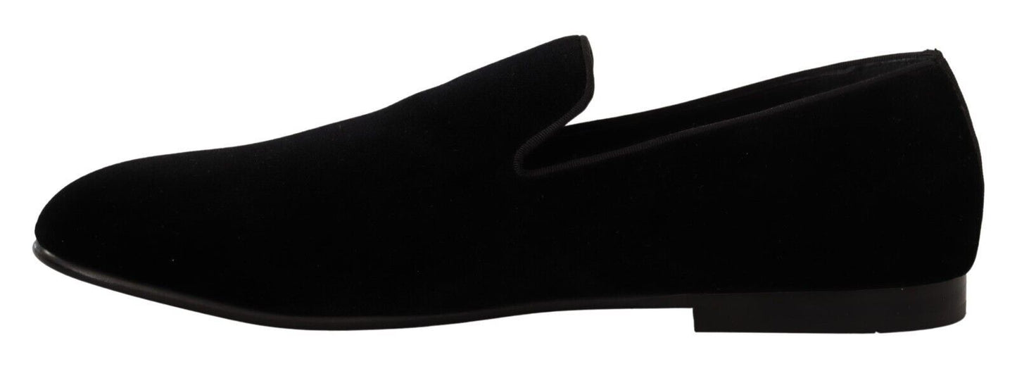 Elegant Black Velvet Loafers