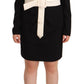 Black Wool Long Sleeves Belted Mini Sheath Dress
