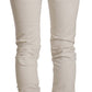 Chic White Mid-Waist Slim Fit Jeans
