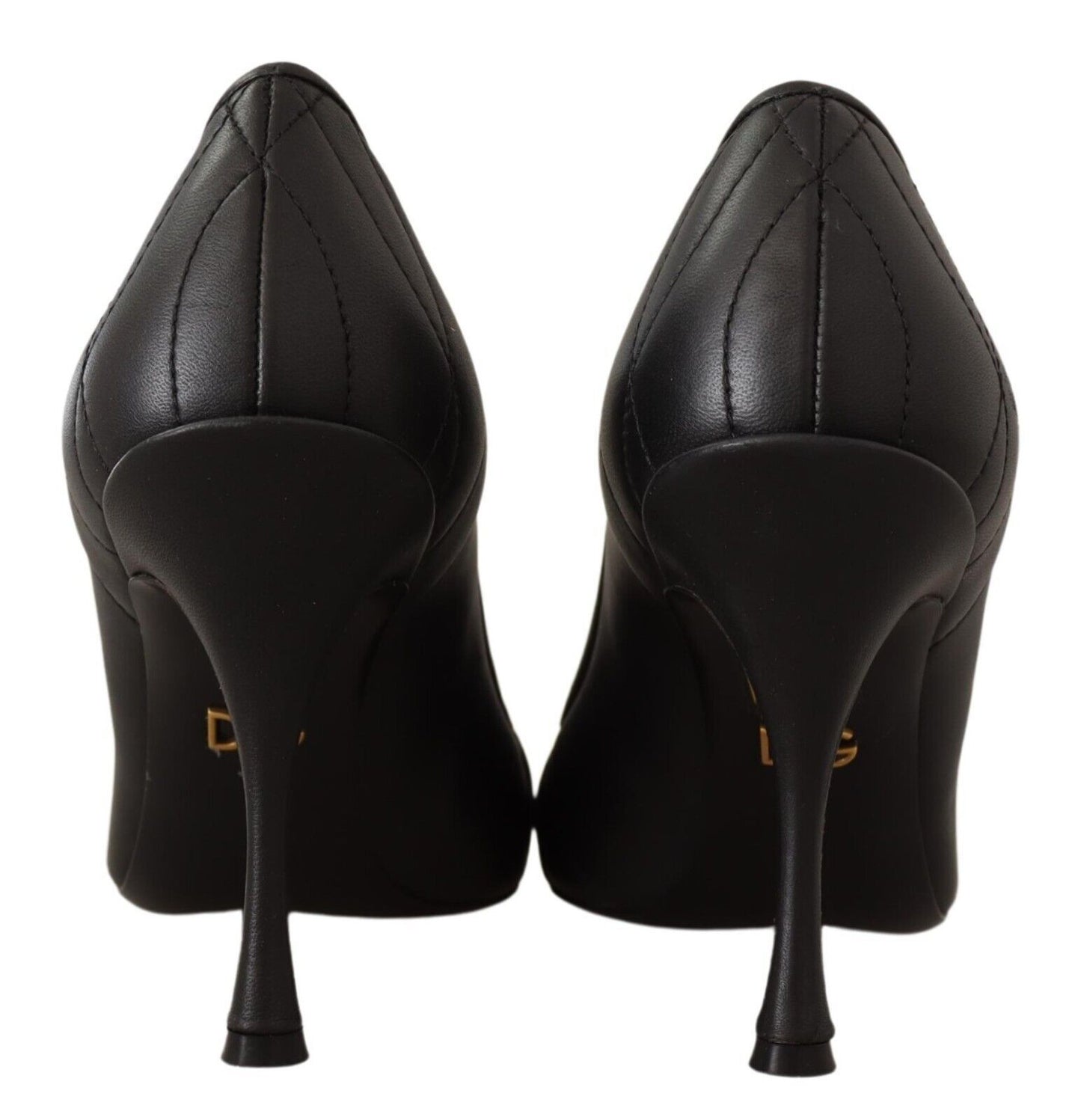 Elegant Leather Pumps with Brass Buckle