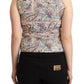 Multicolor Cotton Sleeveless V-neck Tank Top