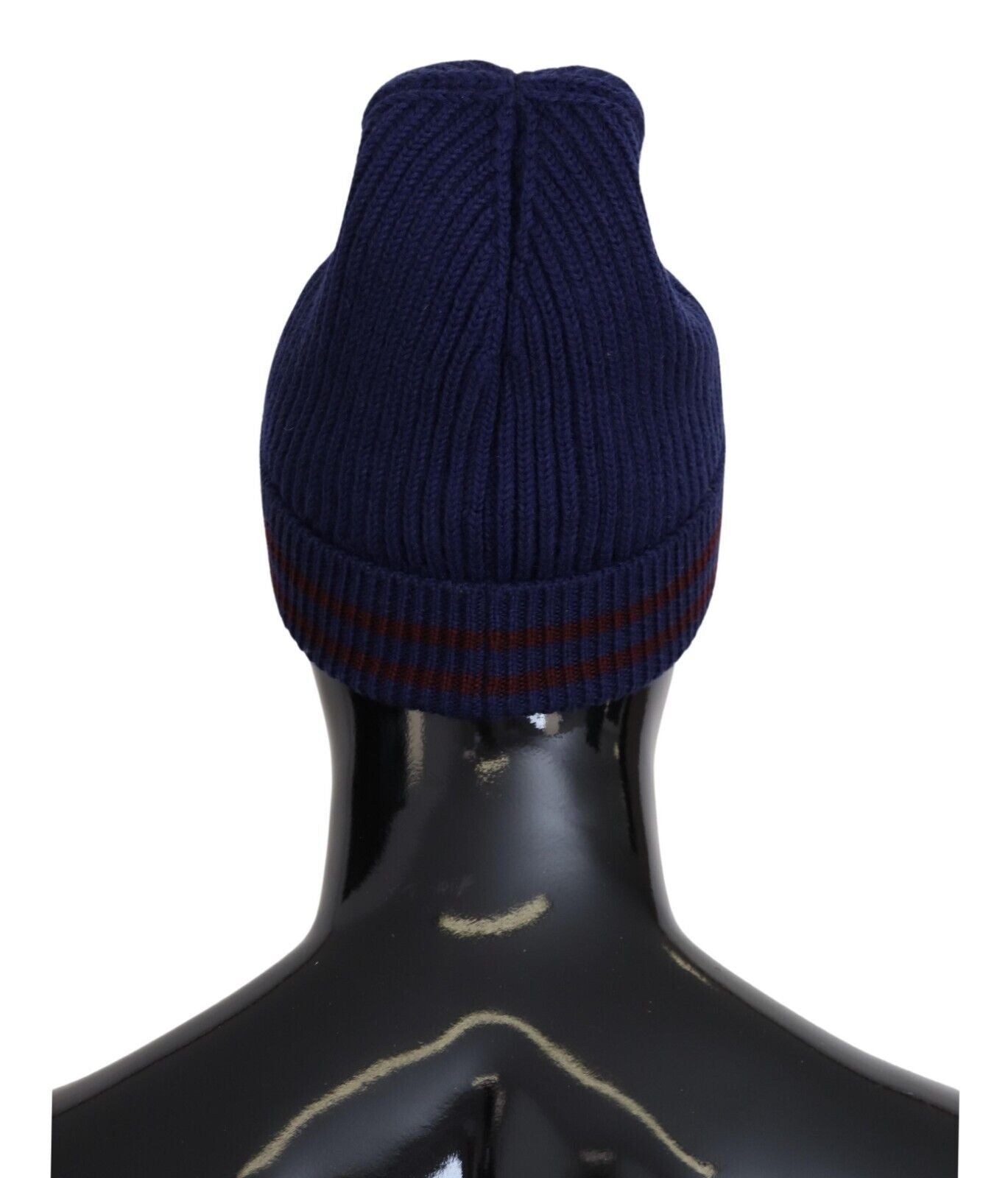 Elegant Virgin Wool Blue Beanie Hat