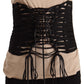 Black Interlaced Corset Polyester Waist Top