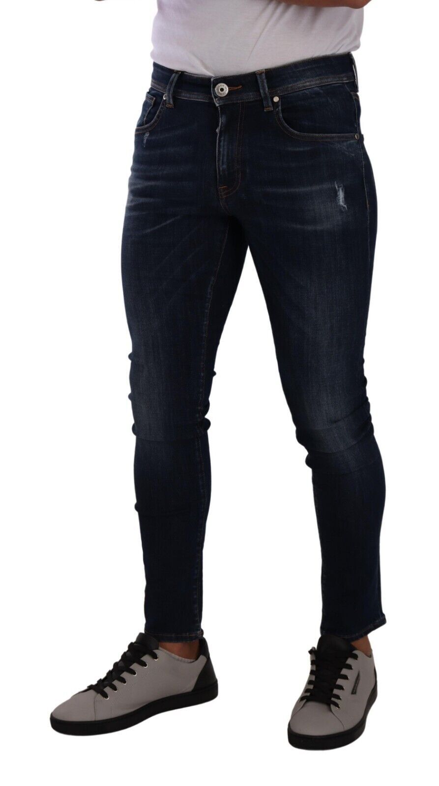 Elegant Slim Fit Denim Trousers