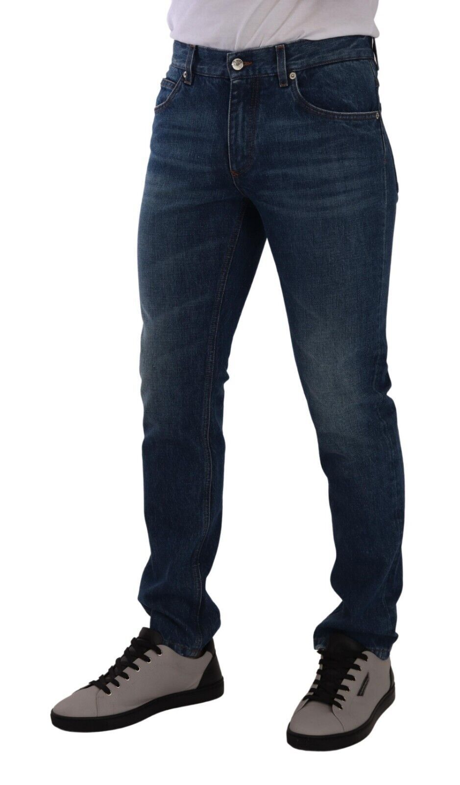 Elegant Dark Blue Skinny Denim Jeans