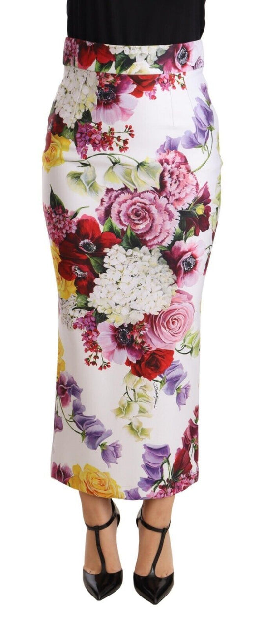 Floral High Waist Pencil Skirt