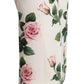 Elegant Rose Printed Silk Midi Skirt