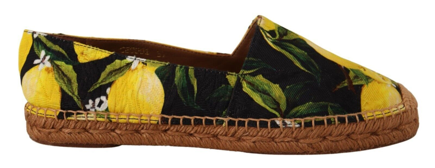 Chic Lemon Print Espadrilles Flats