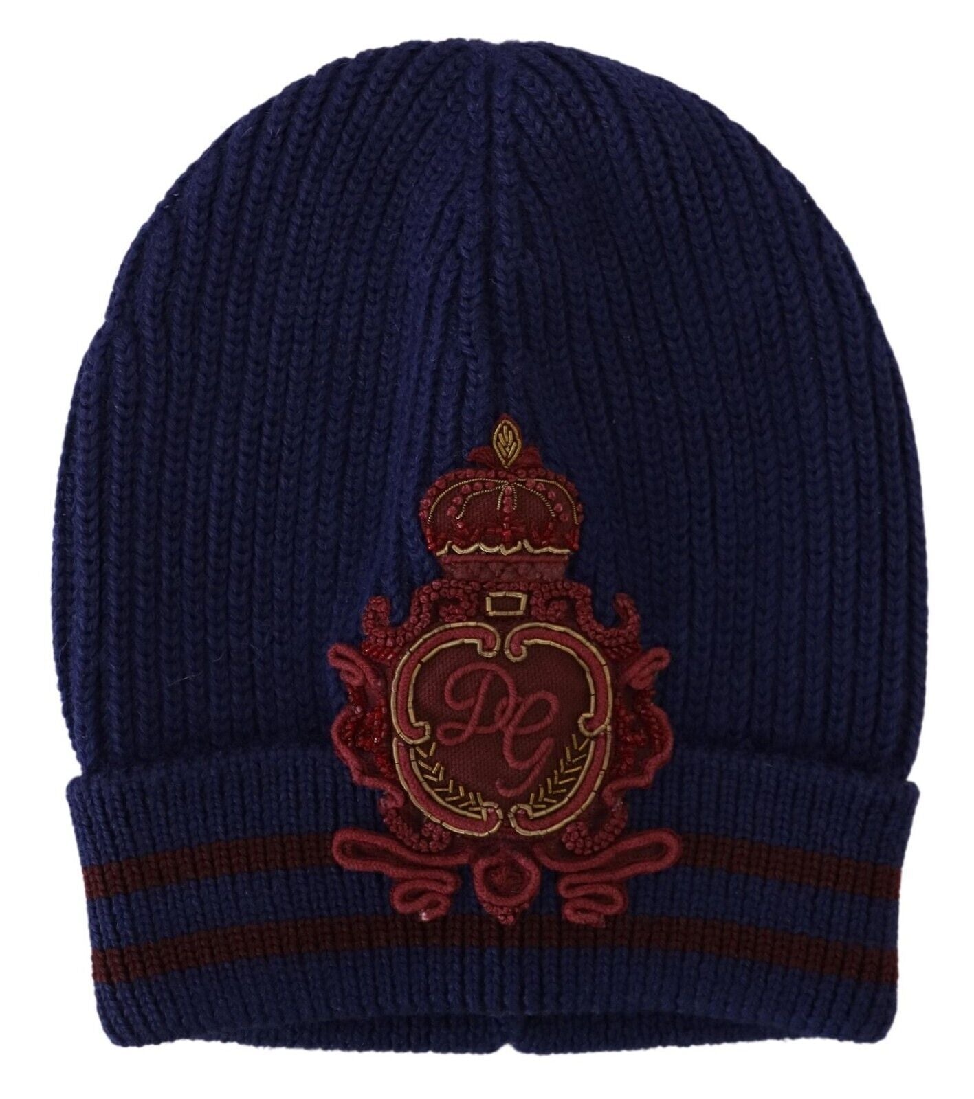 Elegant Virgin Wool Blue Beanie Hat