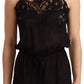 Elegant Black Silk Lace Chemise Babydoll