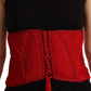 Red Corset Belt Stretch Waist Strap Silk Top