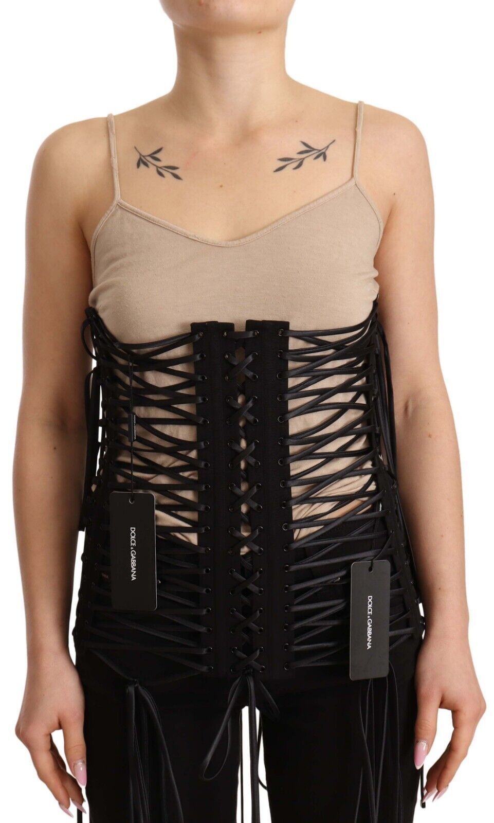 Chic Black Corset Top With Double Zip Closure