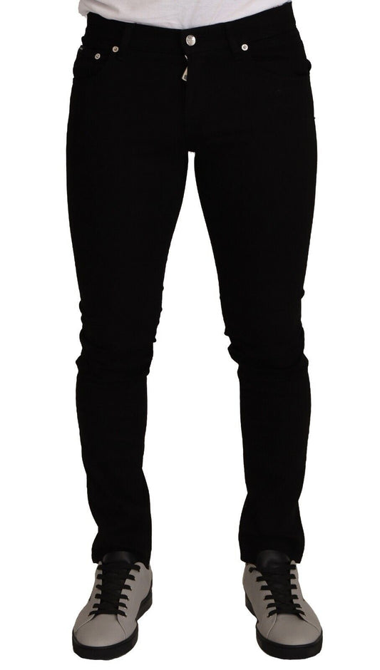 Elegant Slim Fit Black Denim Jeans