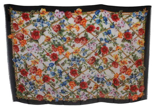 Elegant Floral Modal-Cashmere Scarf