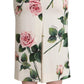 Elegant Rose Printed Silk Midi Skirt