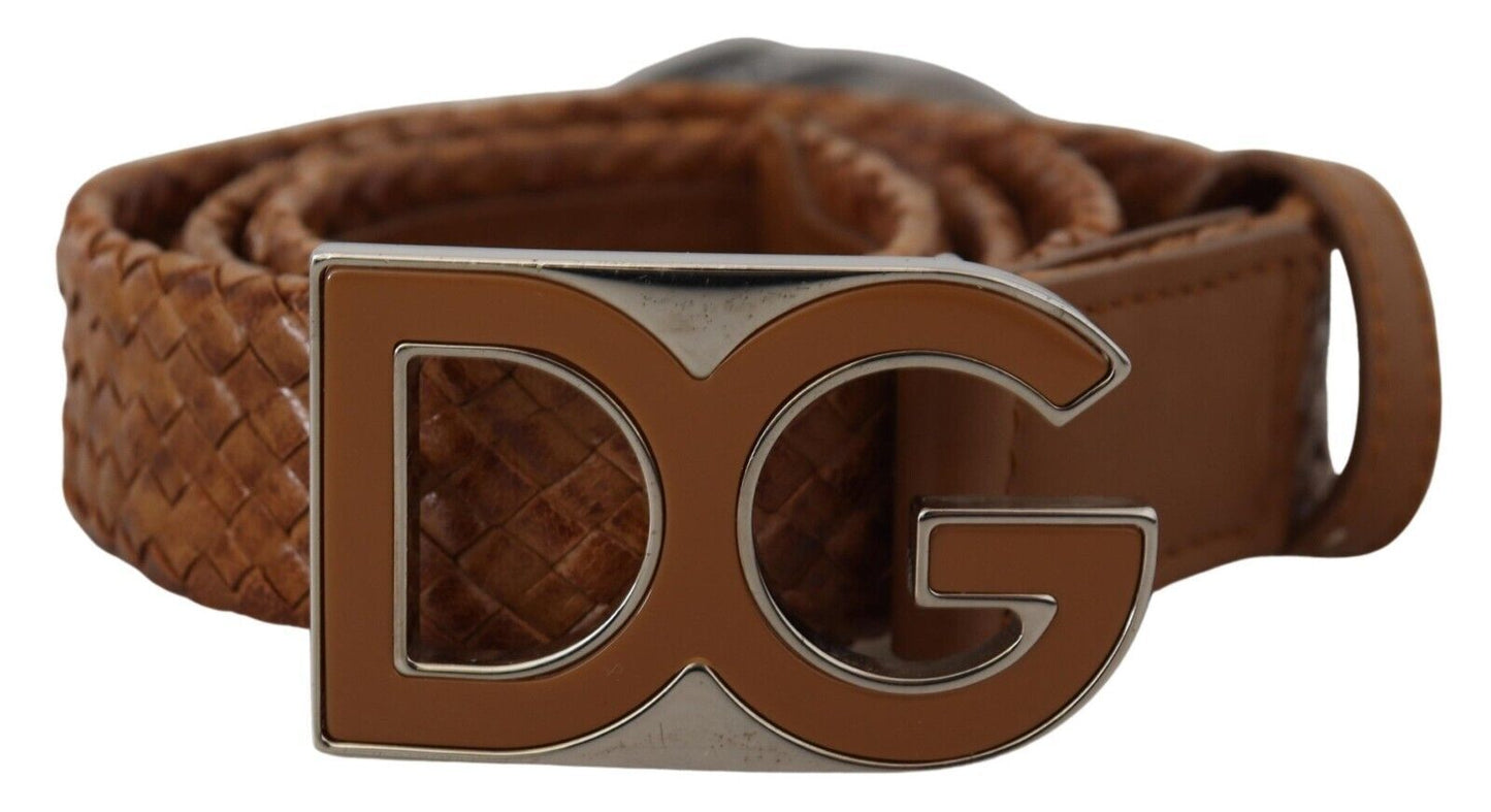 Elegant Leather Belt with Signature Buckle