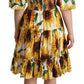 Elegant Sunflower Open Shoulder Dress