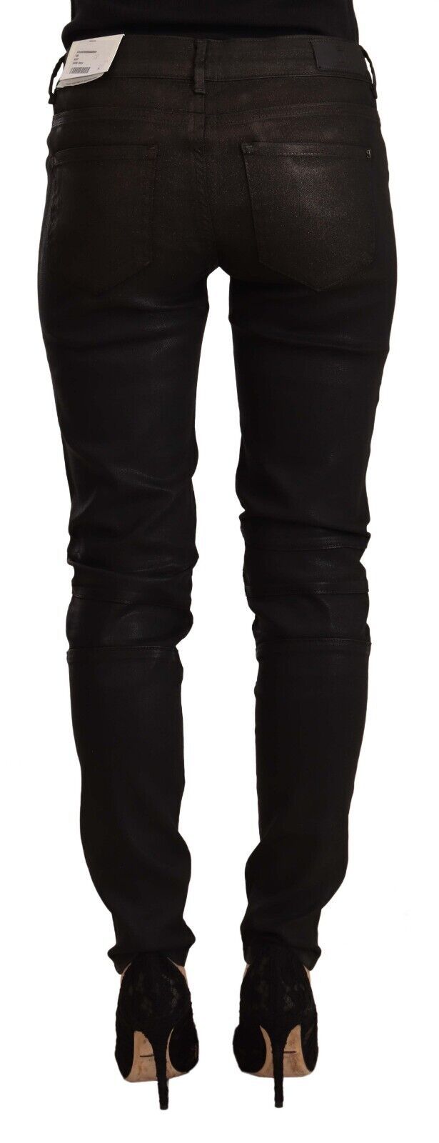 Slim-Fit Cotton Blend Black Jeans