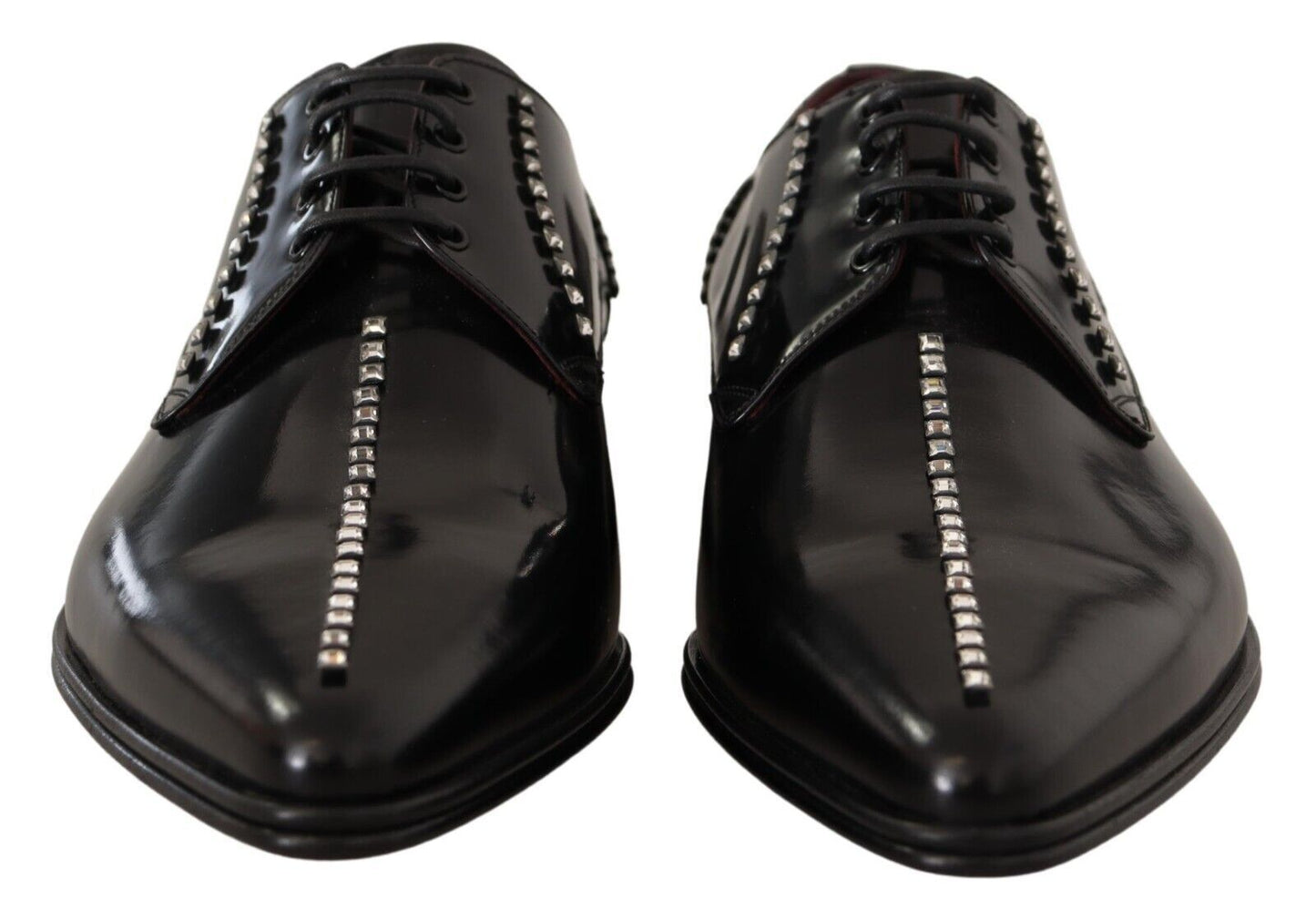 Elegant Crystal-Embellished Leather Dress Shoes