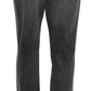 Gray Washed Mid Waist Straight Denim Pants Jeans