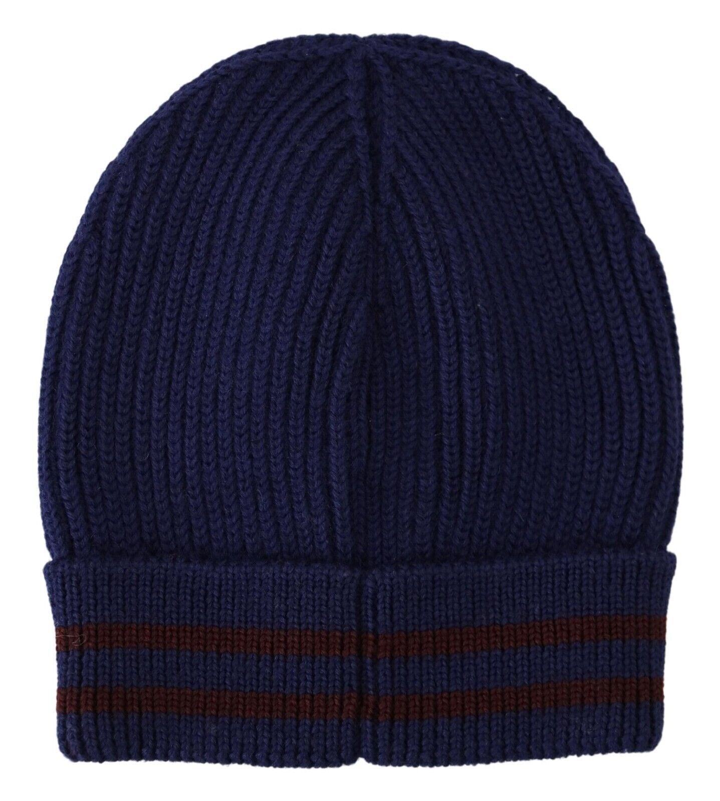 Elegant Virgin Wool Blue Beanie Hat