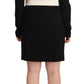 Black Wool Long Sleeves Belted Mini Sheath Dress