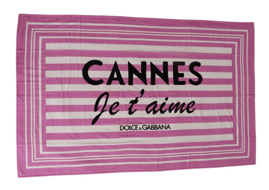 Elegant Pink Striped Beach Towel