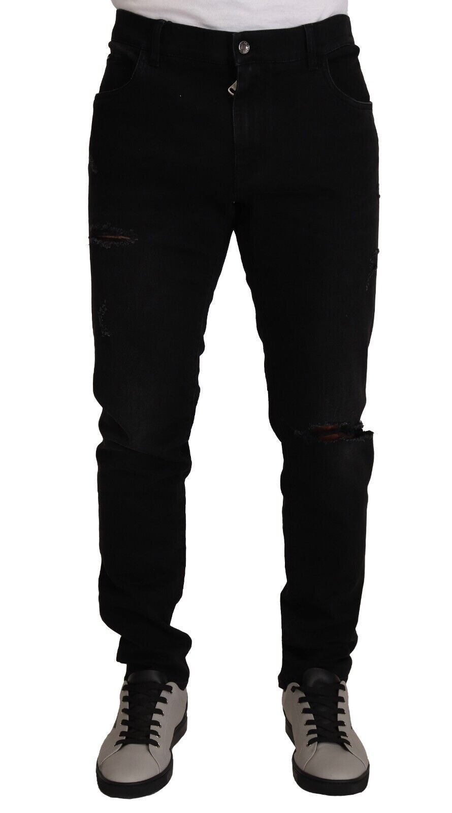 Elegant Slim Fit Black Denim Jeans