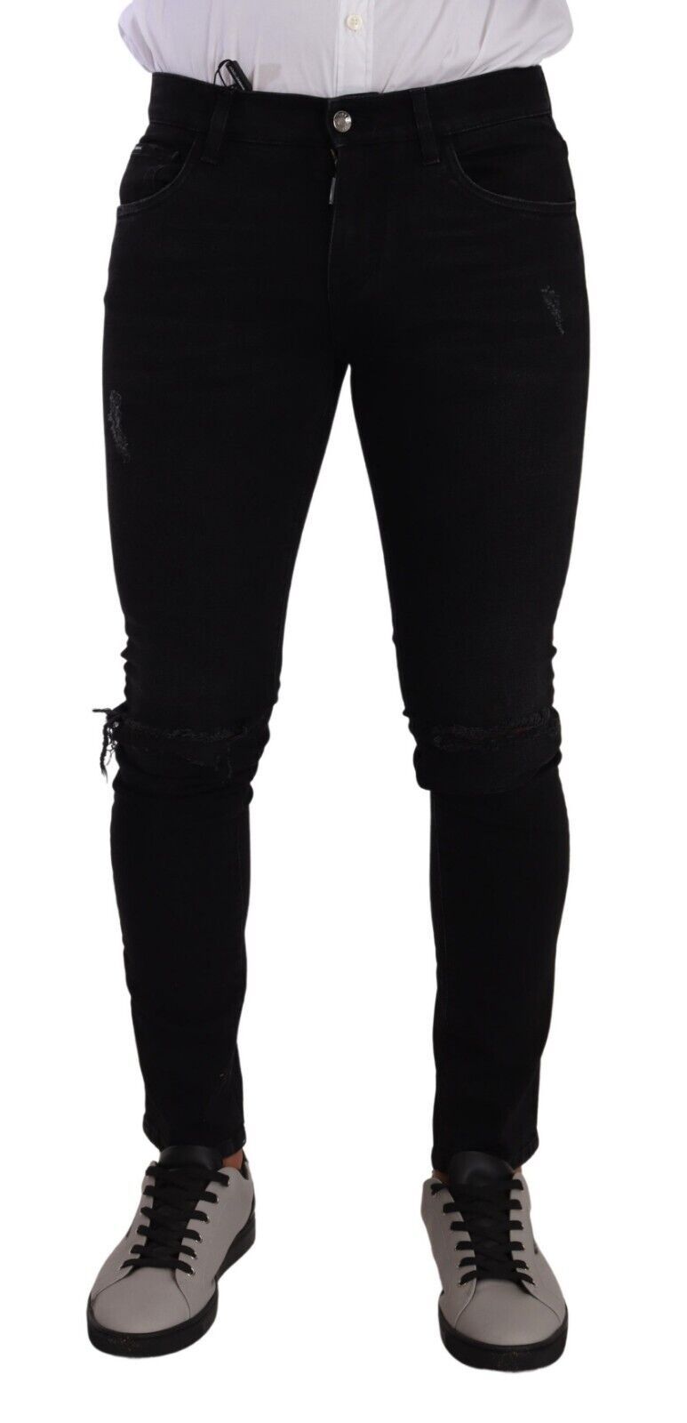 Slim Fit Italian Black Wash Skinny Jeans