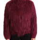 Bordeaux Modacrylic Long Sleeves Pullover Jacket