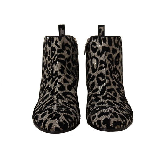 Elegant Leopard Print Short Boots