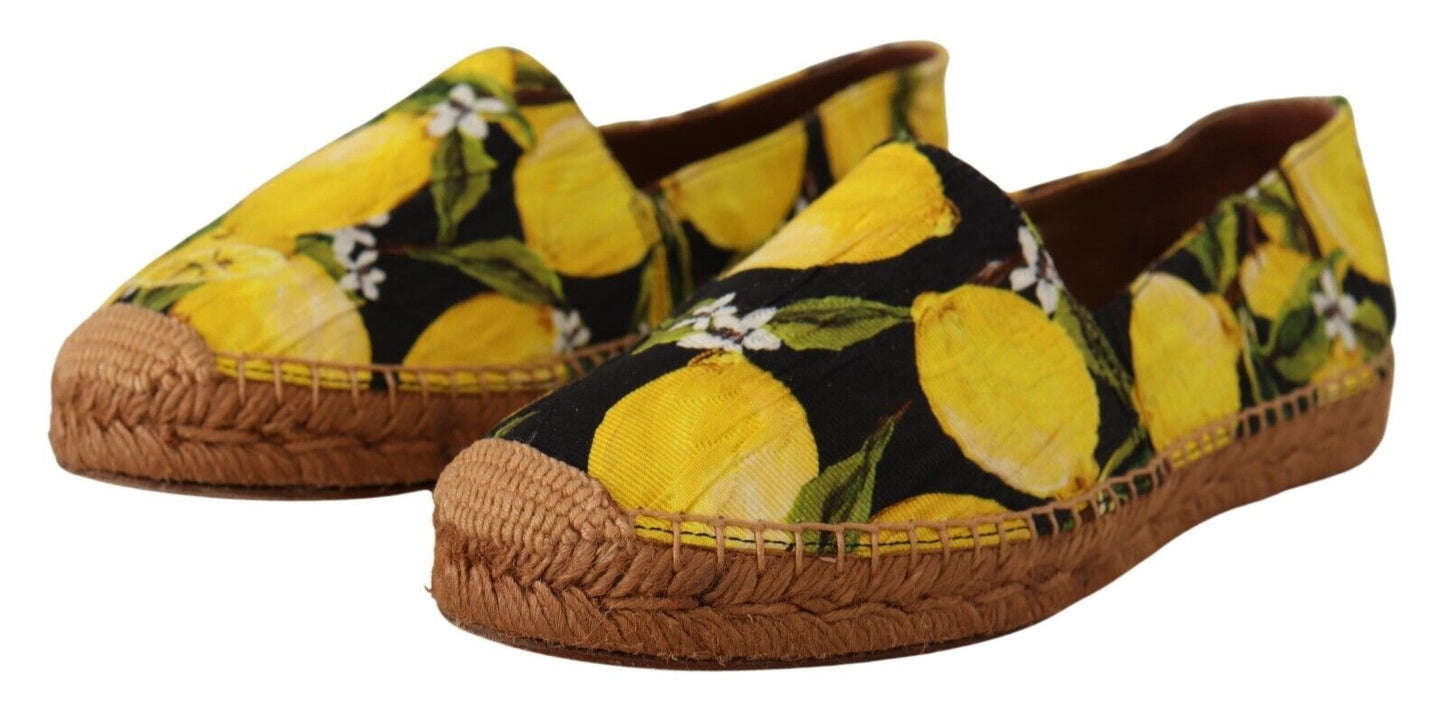 Chic Lemon Print Espadrilles Flats