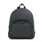 Jaycee Large Black PVC Leather Zip Pocket Backpack Bag Bookbag