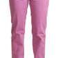 Elegant Tapered Pink Denim Jeans
