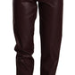 High Waist Skinny Trousers in Dark Brown