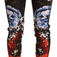 High Waist Floral Skinny Trousers