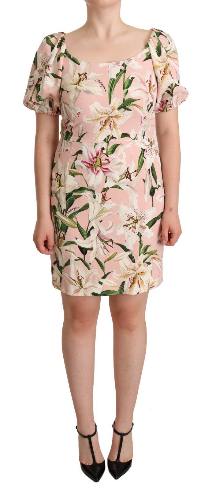 Floral Lilies Print Mini Dress