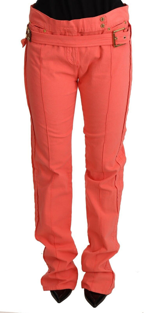 Chic Orange Mid Waist Skinny Jeans