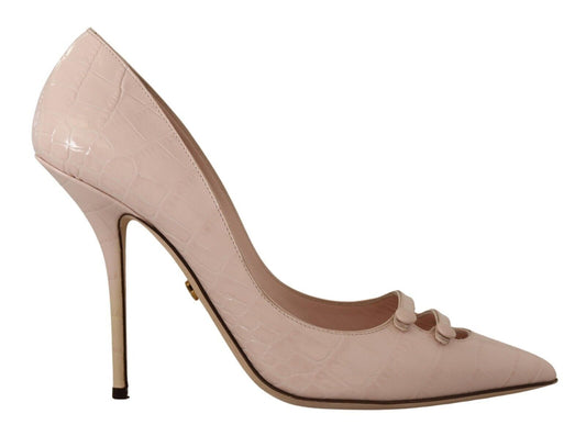 Elegant Light Pink Leather Pumps