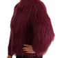 Bordeaux Modacrylic Long Sleeves Pullover Jacket