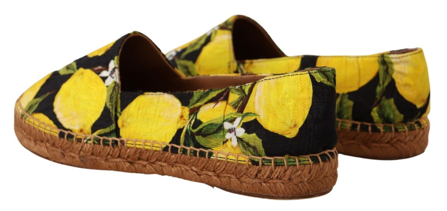 Chic Lemon Print Espadrilles Flats