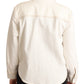 White Cotton Collared Long Sleeves Button Down Polo Top