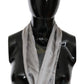 Metallic Silver Silk Neck Wrap Shawl Scarf