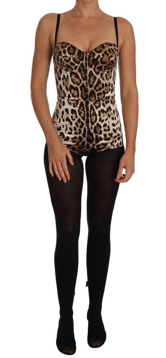 Exquisite Leopard Print Bodysuit Dress