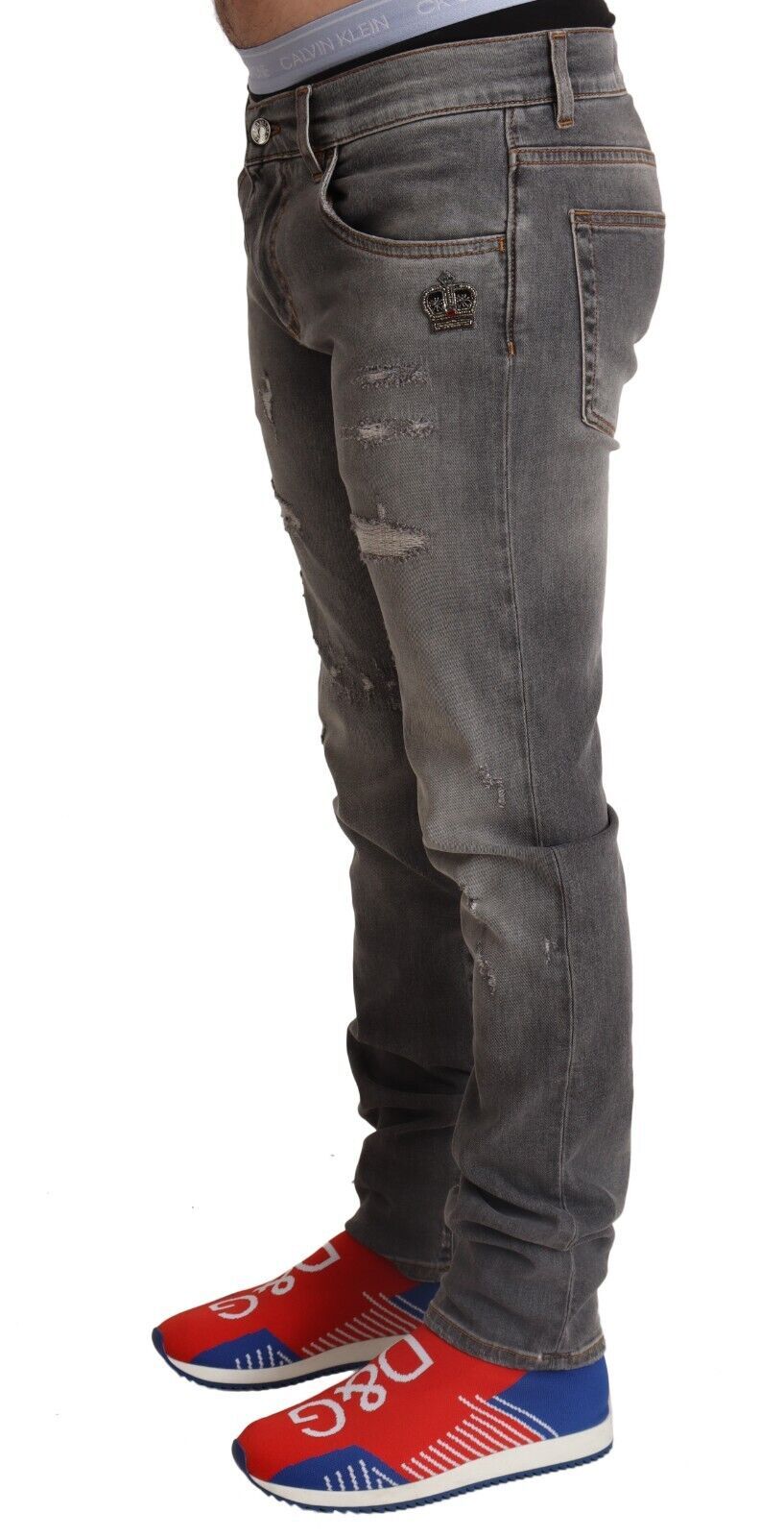 Elegant Gray Slim Fit Denim