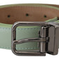 Mint Green Leather Silver Tone Metal Buckle