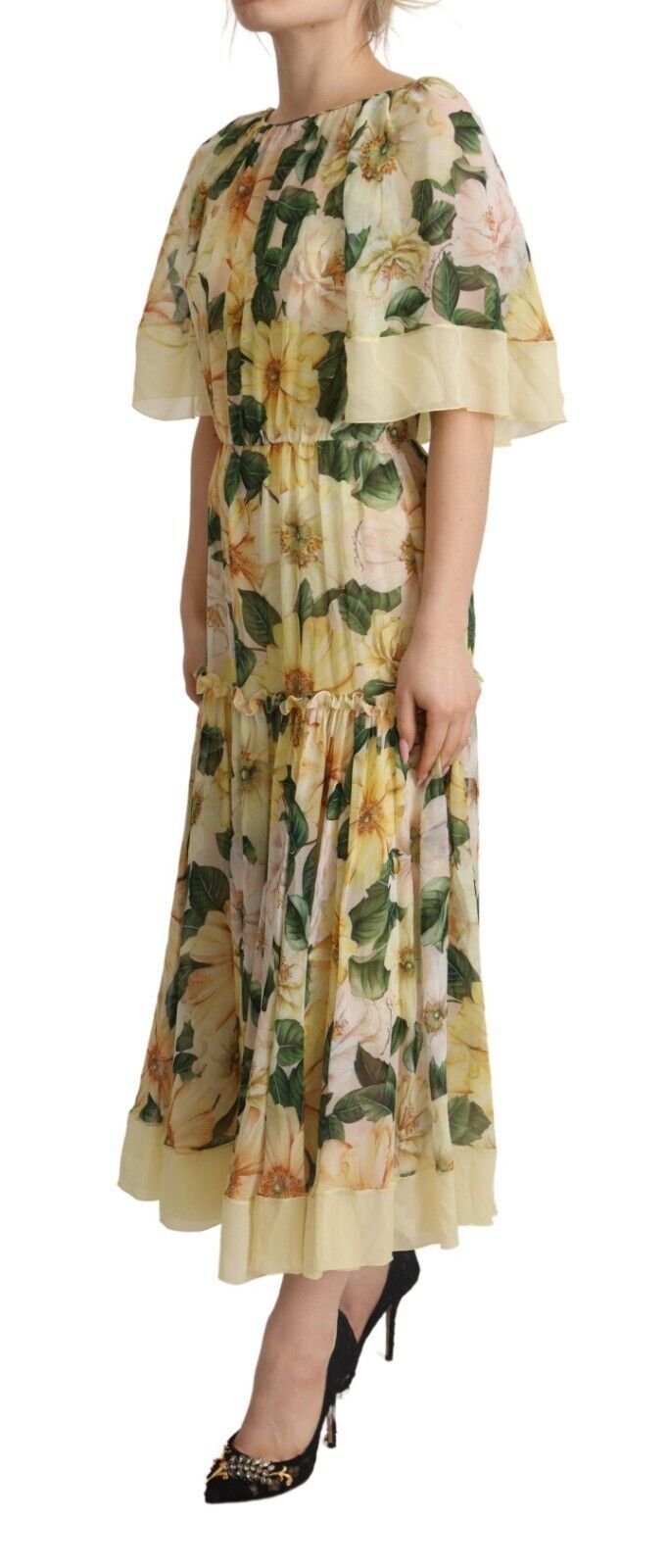 Elegant Floral Silk Maxi Dress