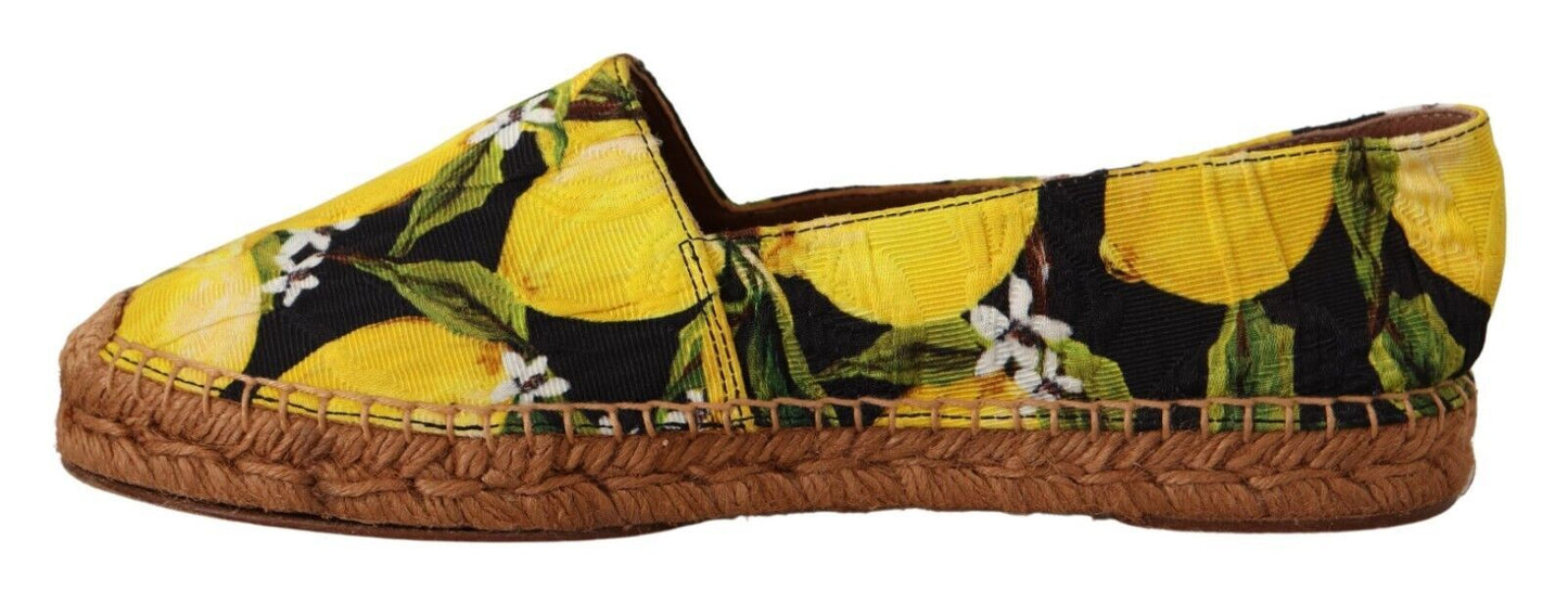 Chic Lemon Print Espadrilles Flats